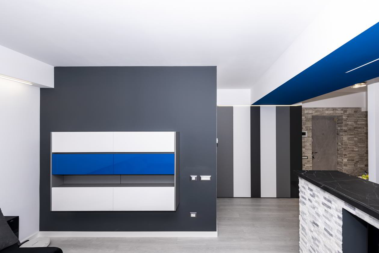 Mobila Living unit cu Bucatarie si Hol, 35m², suspendata, amplasata pe trei pereti, 18 Februarie 2020 realizata COD.8207