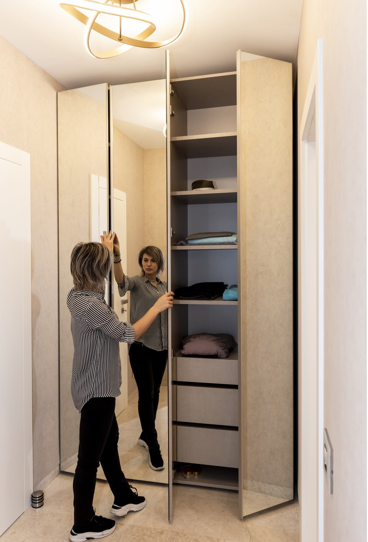 Proiect mobilare Dormitor oaspeti, 27m², Realizat, 05 Martie 2020 COD.8617