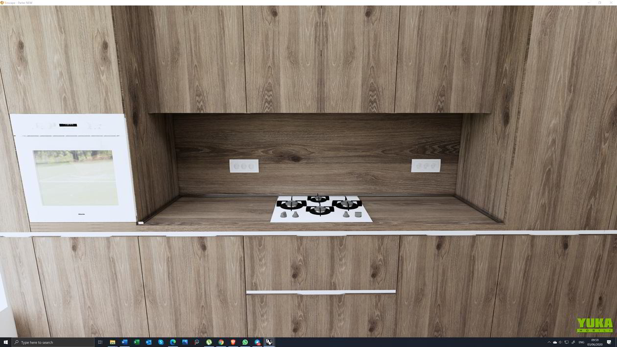 Mobila Bucatarie pana in tavan, cu peninsula, fara manere, pe doi pereti paraleli, cu masa integrata fixa, unita cu Living-Room si Hol, 18m², L 820 x H 270cm — foto 6 din 7
