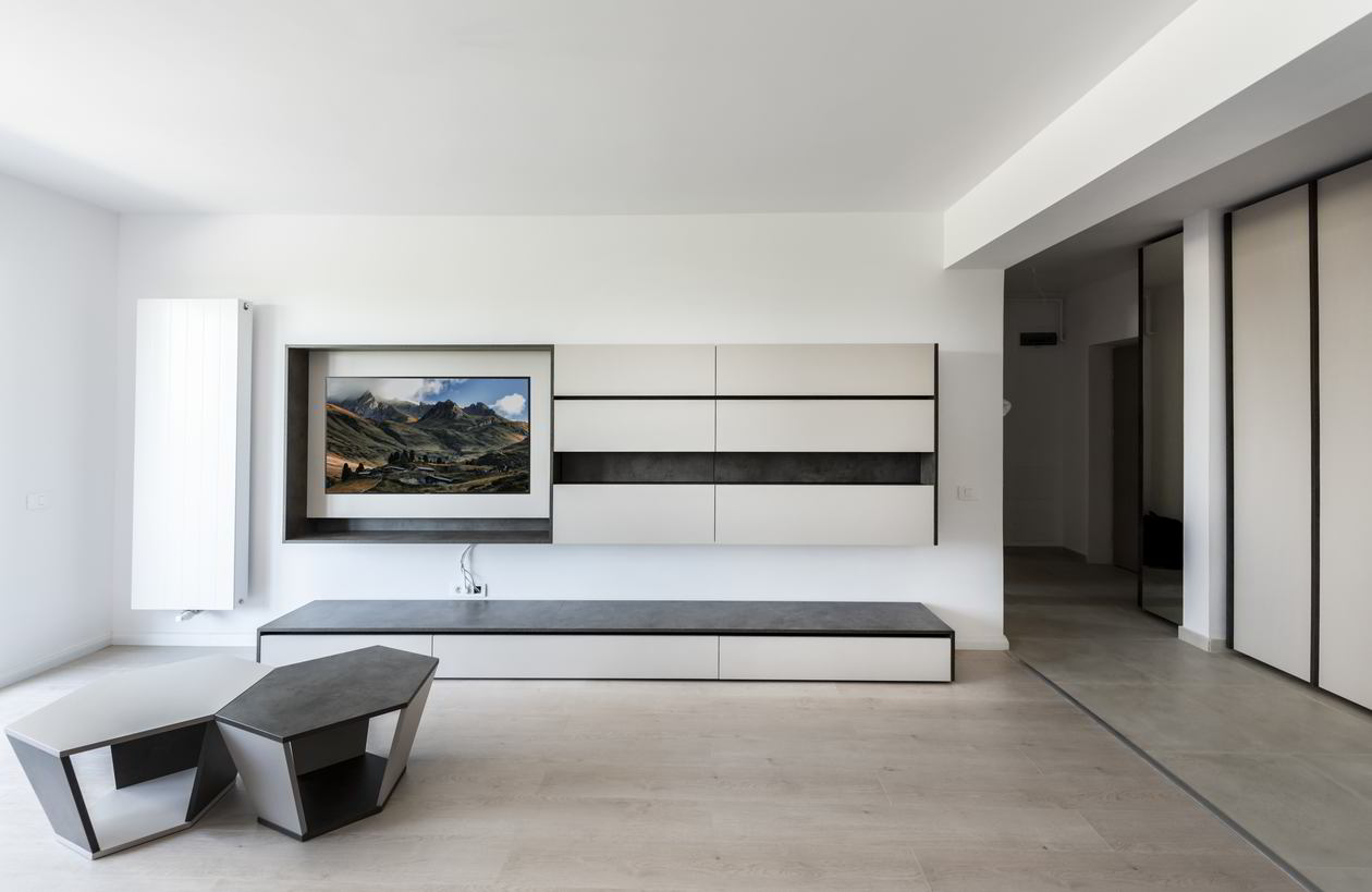 Proiect mobila Living pe doi pereti, pana in tavan, unit cu Hol, 18m², L 362 x H 175cm, realizat 22 Mai 2020 COD.9896