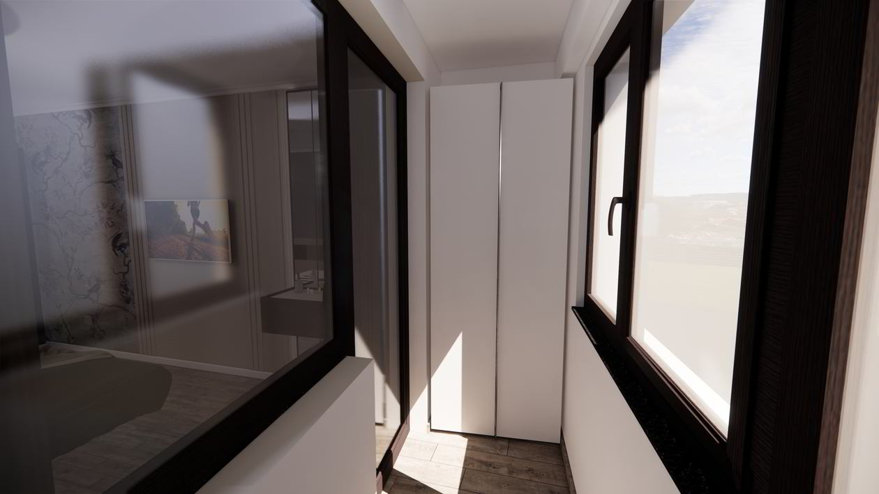 Proiect mobila Balcon, cu dulap, comoda cu sertare, 3m², Realizat, 10 Septembrie 2020 COD.11491