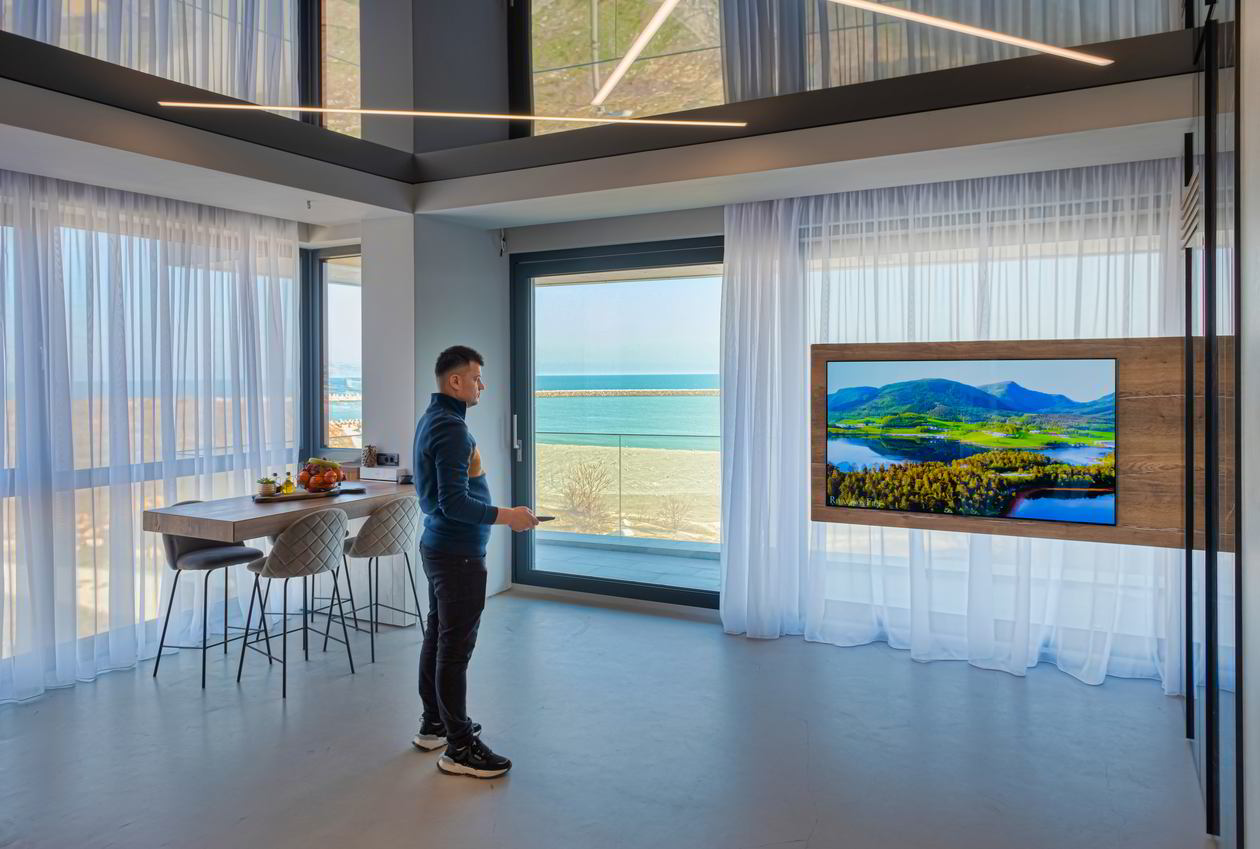 Mobila Living unit cu Bucatarie si Hol, amplasata pe doi pereti, pana in tavan — foto 5 din 7
