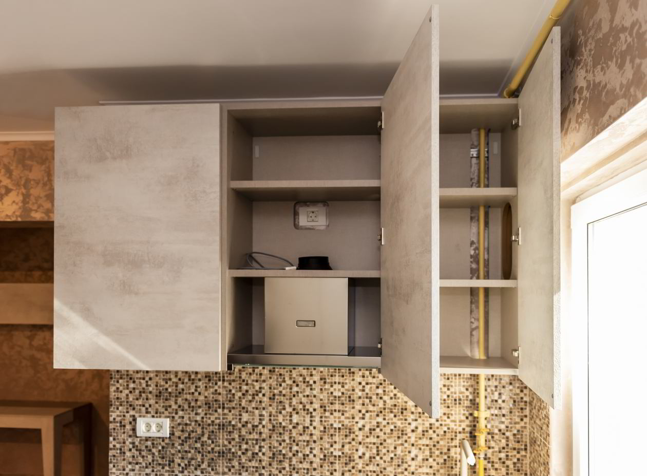 Proiect mobila Bucatarie pe trei pereti, cu masa integrata rabatabila, unita cu Living-Room, 9m², L 390 x H 247cm, 14 Mai 2021, Realizat COD.12993