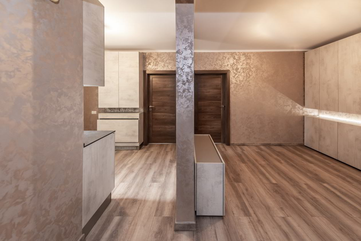 Proiect mobila Living pe trei pereti, unit cu Bucatarie si Hol, cu zona Dining, 12m², realizat 14 Mai 2021 COD.12994
