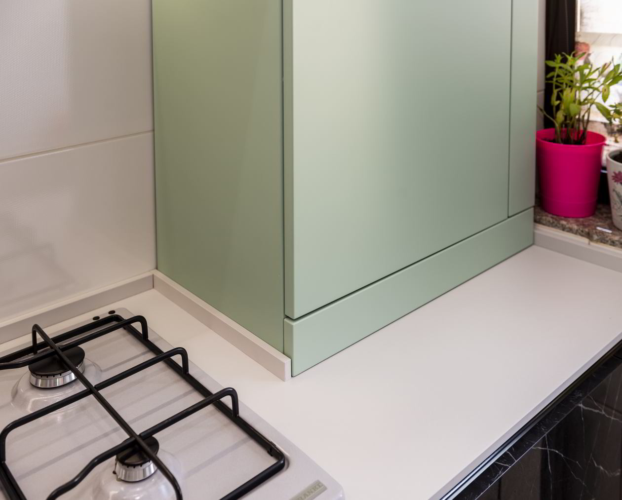 Proiect mobila Bucatarie pe un perete, pana in tavan, fara manere, 9m², L 401 x H 265cm, 09 Iulie 2021, Realizat COD.13278