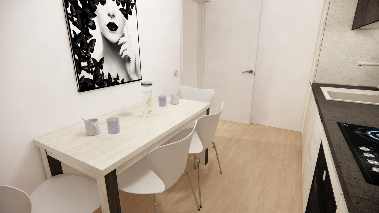 Mobila Bucatarie pe colt cu o latura mica, pana in tavan, 9m², L 514 x H 264cm — foto 5 din 7