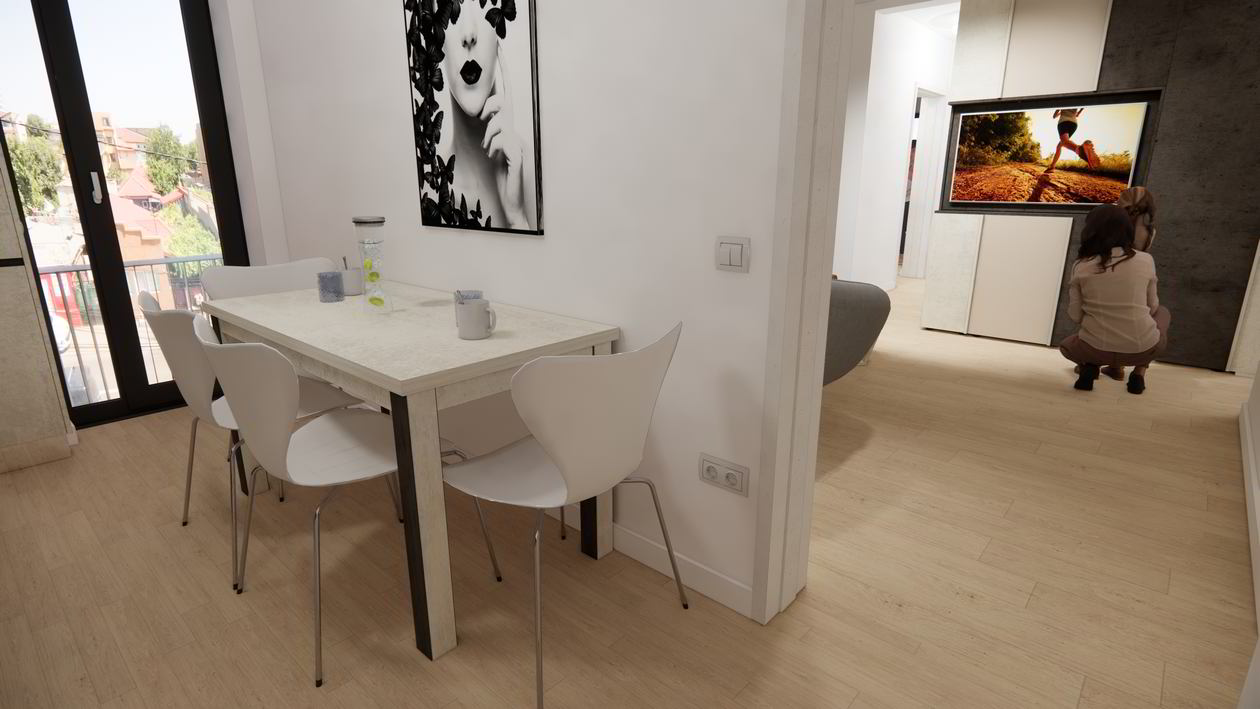 Mobila Bucatarie pe colt cu o latura mica, pana in tavan, 9m², L 514 x H 264cm — foto 6 din 7