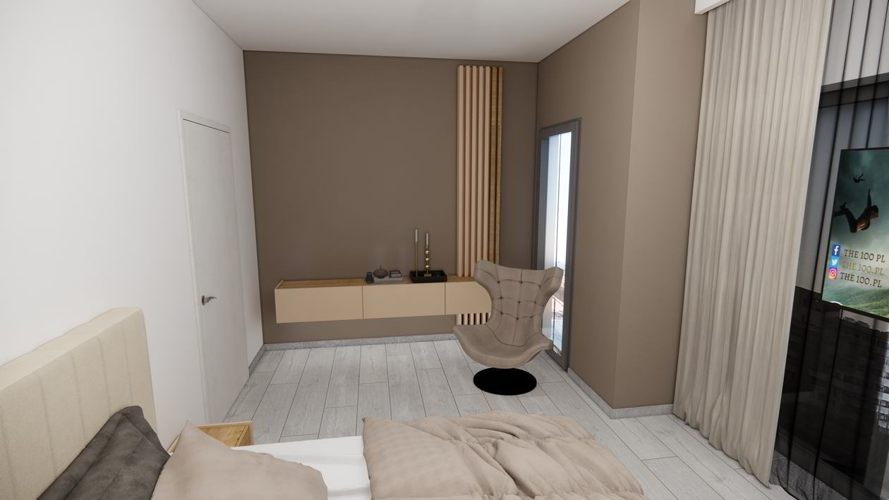 Proiect mobila Dormitor matrimonial, cu dulap pana in tavan, compozitie mica pentru TV, compozitie pentru machiat, riflaje, 20m², 30 August 2021 COD.13357