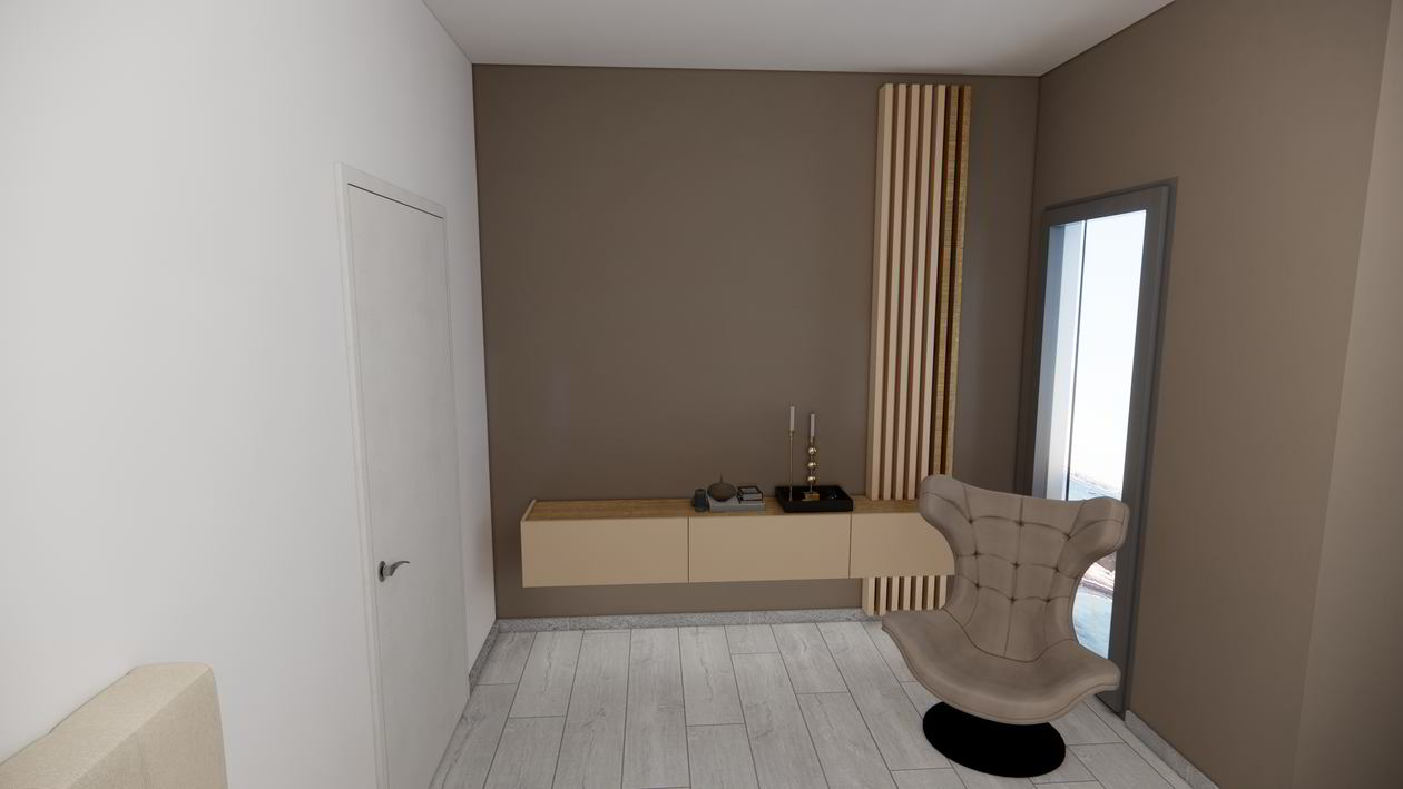 Proiect mobila Dormitor matrimonial, cu dulap pana in tavan, compozitie mica pentru TV, compozitie pentru machiat, riflaje, 20m², elaborat 30 August 2021 COD.13357