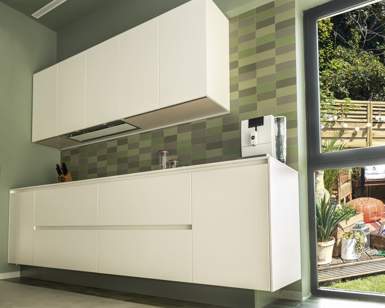 Proiect mobila Bucatarie pe trei pereti, unita cu Living-Room si Hol, L 670 x H 280cm, 20 Octombrie 2021, Realizat COD.13539