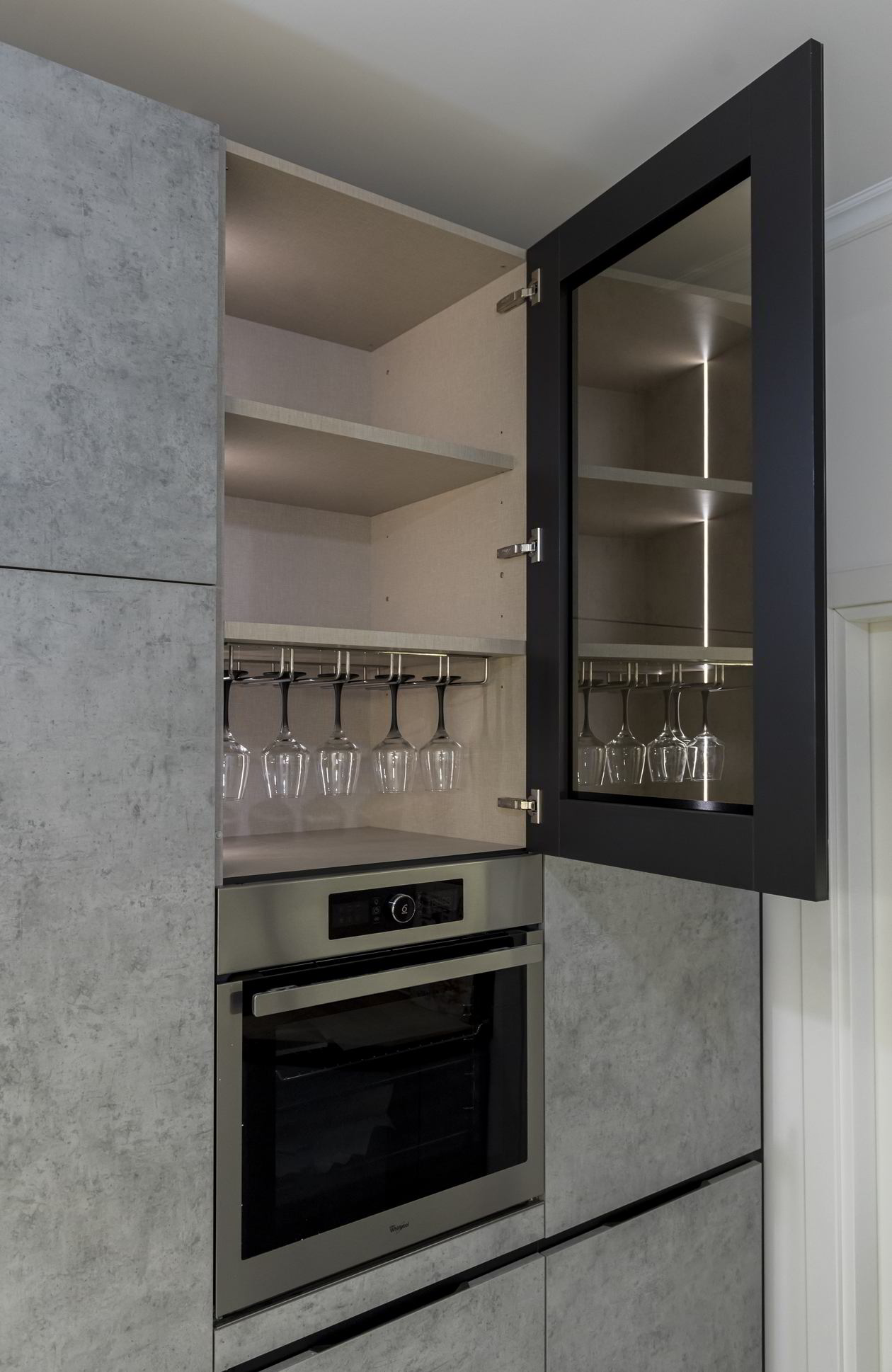 Proiect mobila Bucatarie pe doi pereti, 14m², L 500 x H 222cm, 14 Decembrie 2021, Realizat COD.13666