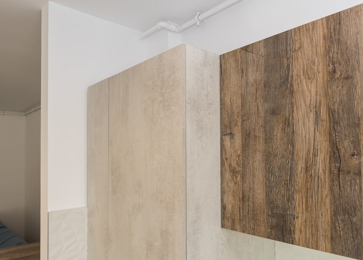 Proiect mobila Bucatarie pe colt, cu insula, unita cu Living-Room, 10m², L 843 x H 230cm, 26 Aprilie 2022, Realizat COD.14271