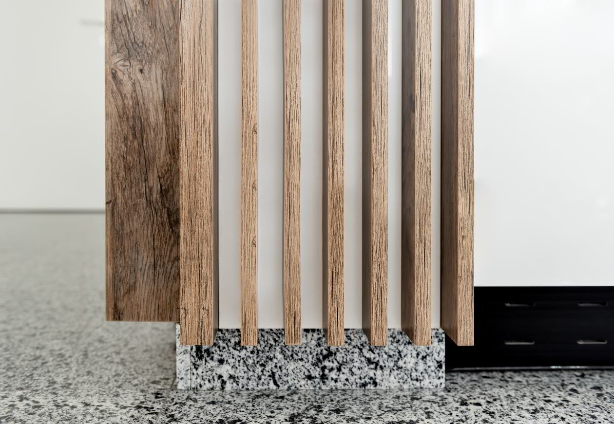 Mobila Bucatarie pe un perete, pana in tavan, fara manere, unita cu Living-Room si Hol, L 411 x H 237cm — foto 3 din 7