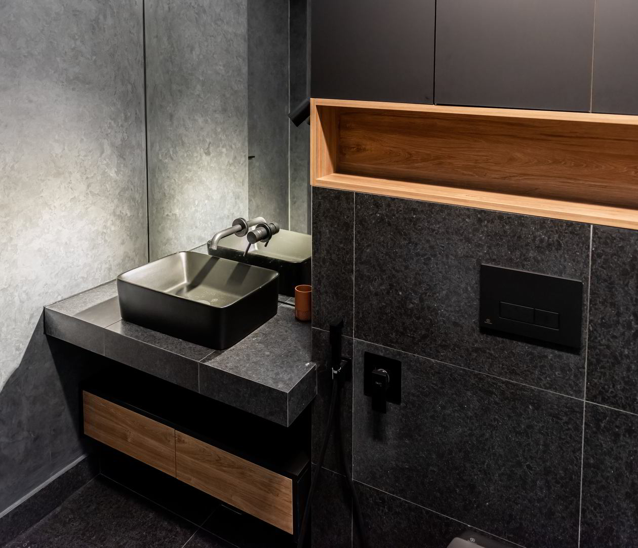 Proiect mobila Baie matrimoniala, cu comoda cu sertare — foto 1 din 7