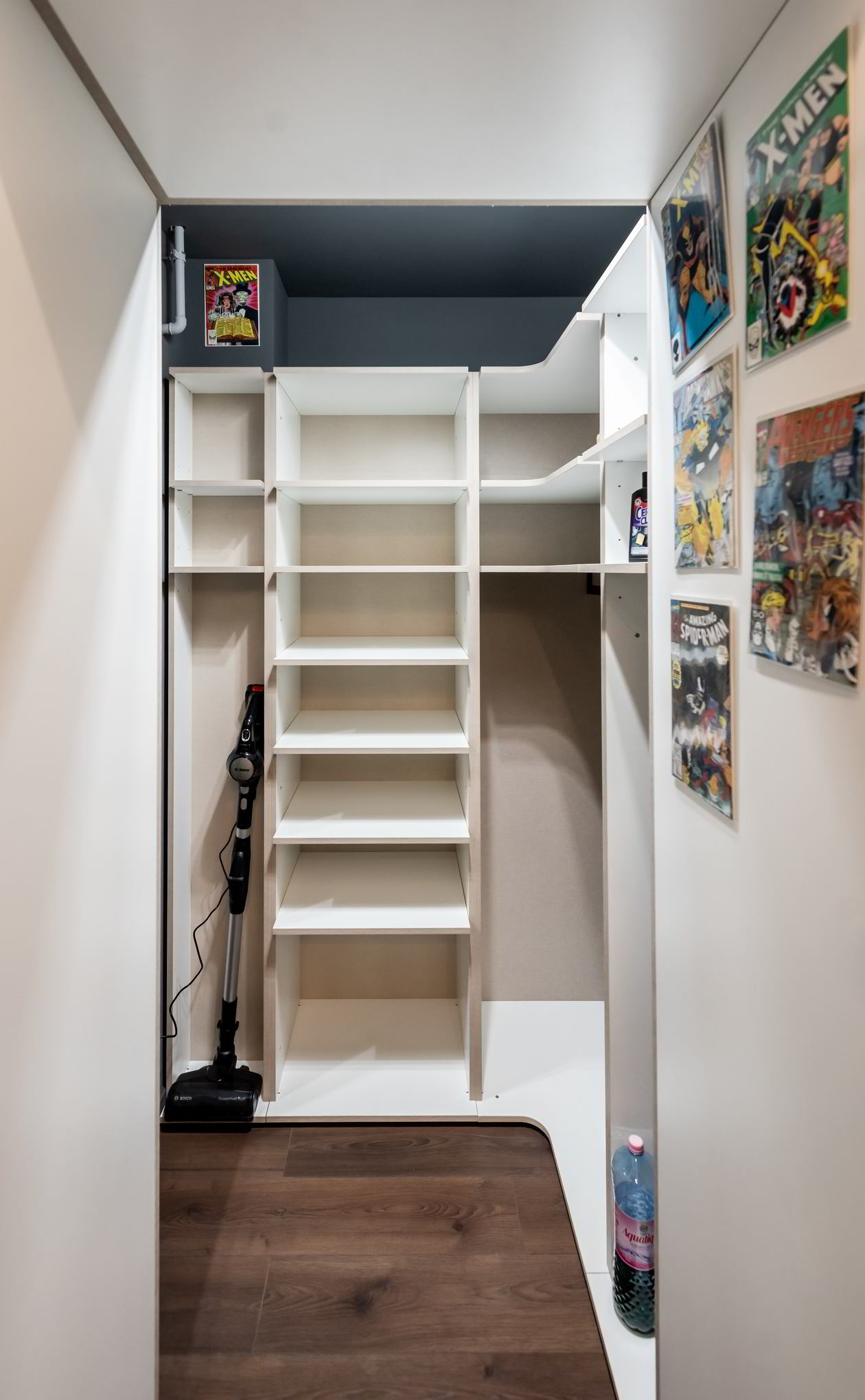 Proiect mobila Dressing unit cu Hol, pe colt, pana in tavan, sistem inchidere cu usi batante, L 245 x H 215cm — foto 17 din 17