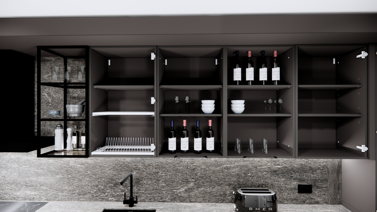 Mobila Bucatarie pe colt, fara manere, unita cu Living-Room, L 820 x H 246cm — foto 7 din 7