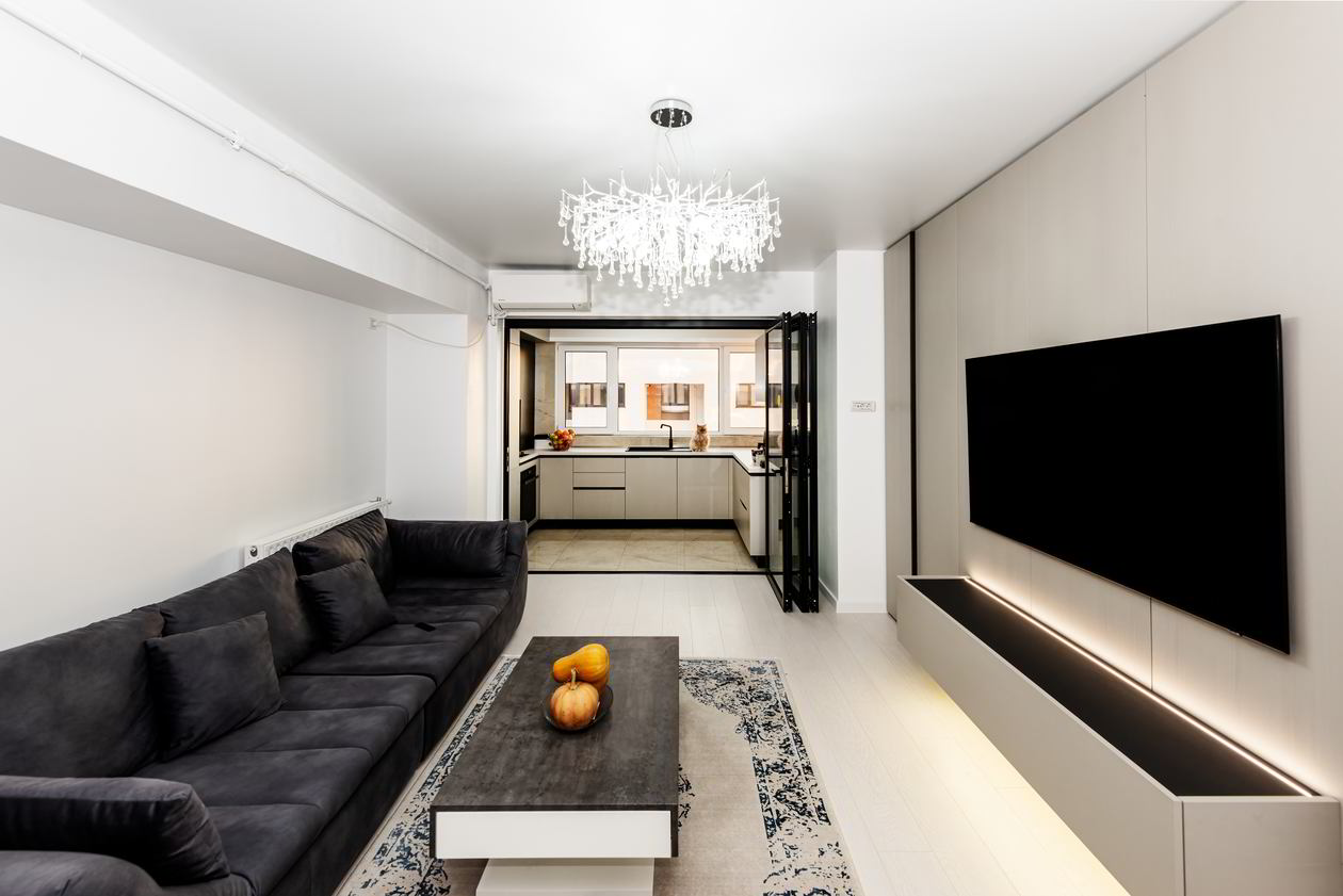Mobila Living unit cu Bucatarie, unit cu Bucatarie si Hol, pe doi pereti Realizat 12 Octombrie 2023 COD.18510