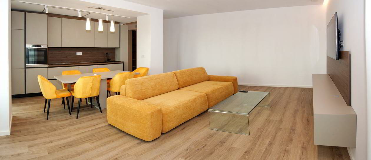 Mobila Bucatarie pe un perete, unita cu Living-Room, L 400 x H 240cm, Realizat 15 Aprilie 2024 COD.19735