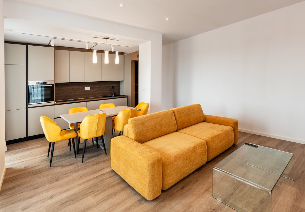 Mobila Bucatarie pe un perete, unita cu Living-Room, L 400 x H 240cm, Realizat 15 Aprilie 2024 COD.19735