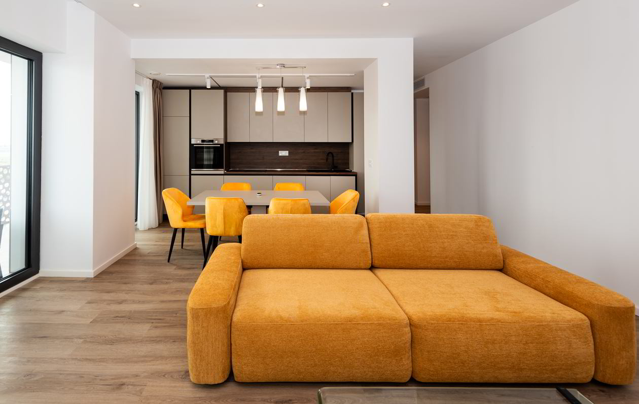 Mobila Bucatarie pe un perete, unita cu Living-Room, L 400 x H 240cm, Realizat 15 Aprilie 2024 COD.19735
