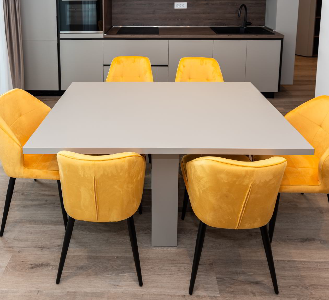 Mobila Bucatarie pe un perete, unita cu Living-Room, L 400 x H 240cm, Realizat 15 Aprilie 2024 COD.19735