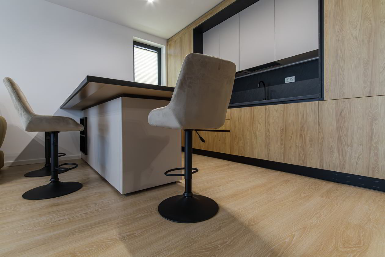 Mobila Bucatarie pe doi pereti, cu peninsula, unita cu Living-Room si Hol — foto 3 din 7