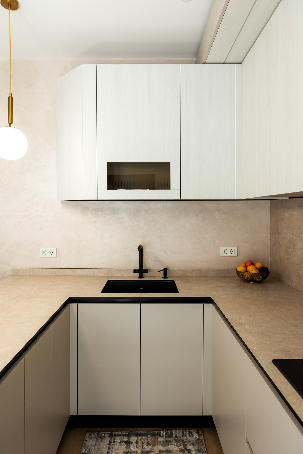 Mobila Bucatarie pe trei pereti, cu peninsula, fara manere, L 635 x H 267cm — foto 15 din 17