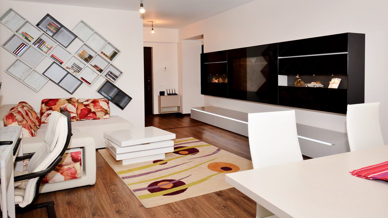 Mobila Living unit cu Bucatarie si Hol, 32m², amplasata pe doi pereti, 17 Martie 2014 Realizata COD.3271