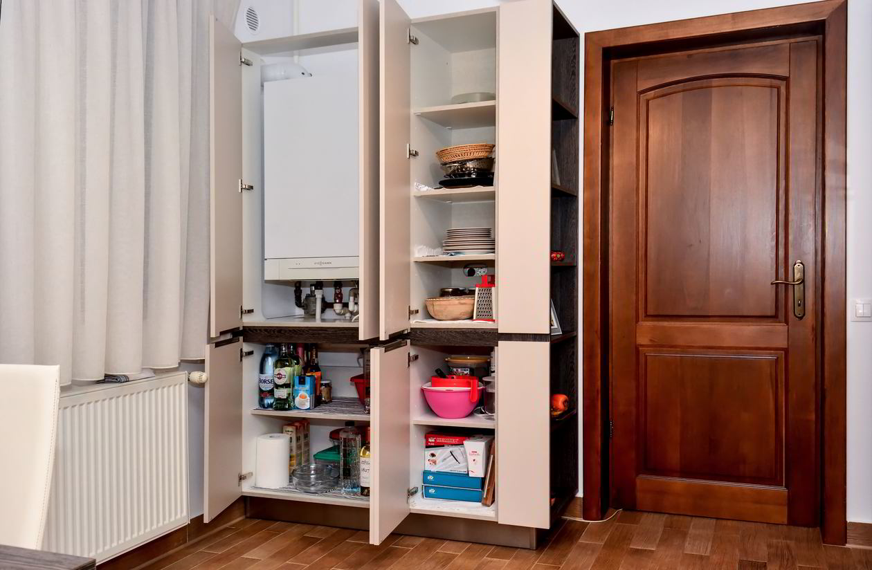 Proiect mobila Bucatarie pe doi pereti, fara manere, cu masa integrata fixa, 14m², L 651 x H 236cm, realizat 14 Martie 2017 COD.4175