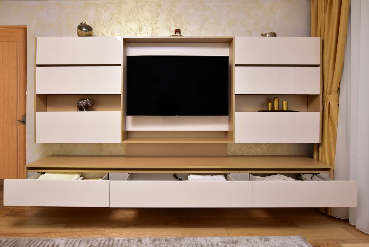 Mobila Living 20m², amplasata pe un perete, suspendata, 09 Octombrie 2018 Realizata COD.4792