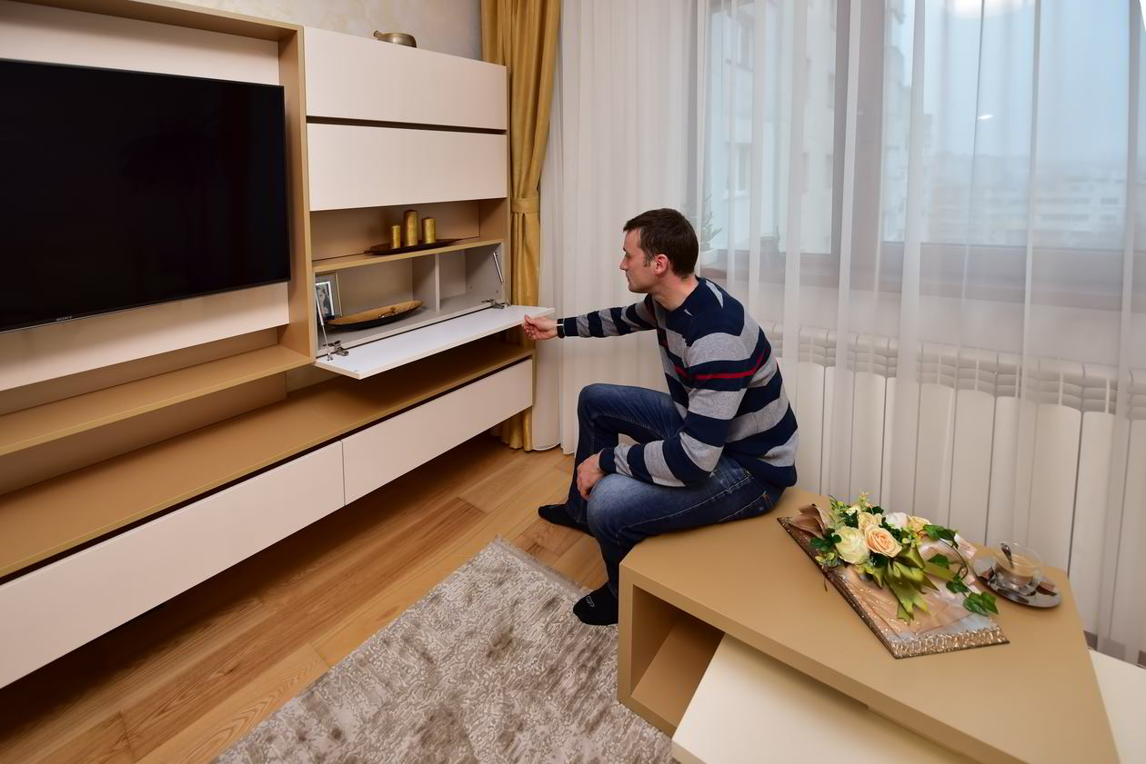 Mobila Living 20m², amplasata pe un perete, suspendata, 09 Octombrie 2018 Realizata COD.4792
