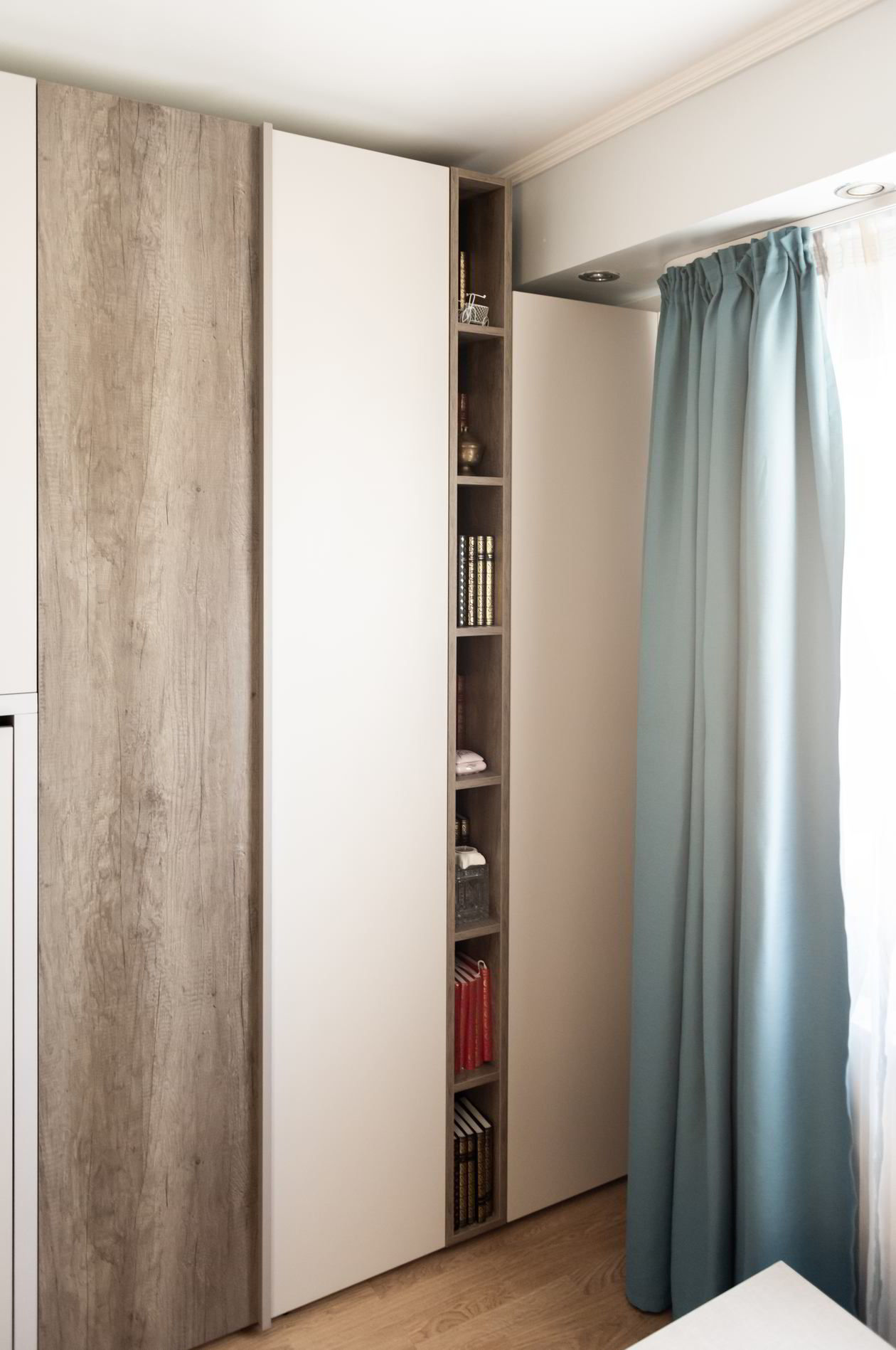 Proiect mobila Camera junior cu pat rabatabil orizontal, placare perete, 11m² — foto 2 din 7