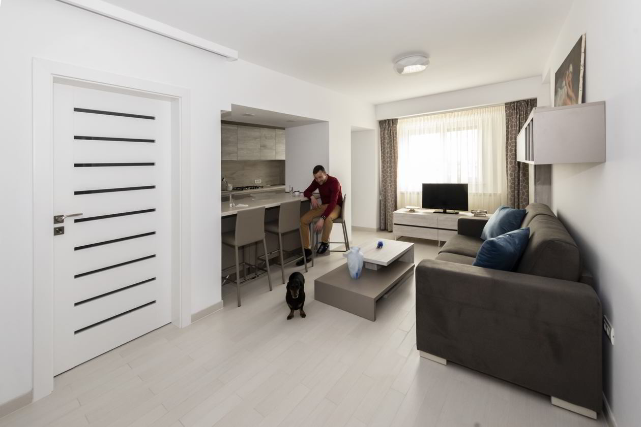 Mobila Living unit cu Bucatarie si Hol, 30m², amplasata pe trei pereti, 08 Martie 2018 Realizata COD.5795