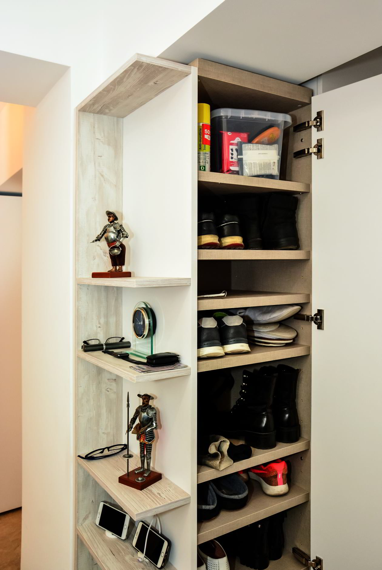 Proiect mobila Hol cu dulap, cuier, placare perete, sistem inchidere cu usi batante, 7m² — foto 6 din 7