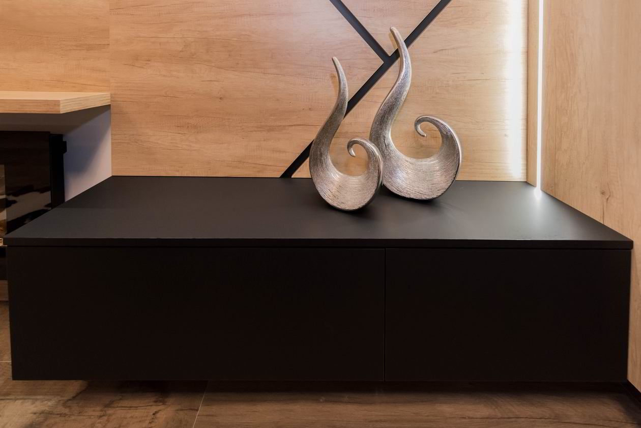 Proiect mobila Bucatarie pe un perete, fara manere, masa integrata extractabila, amplasata in Studio, 10m², L 367 x H 246cm, realizat 23 Aprilie 2019 COD.6085