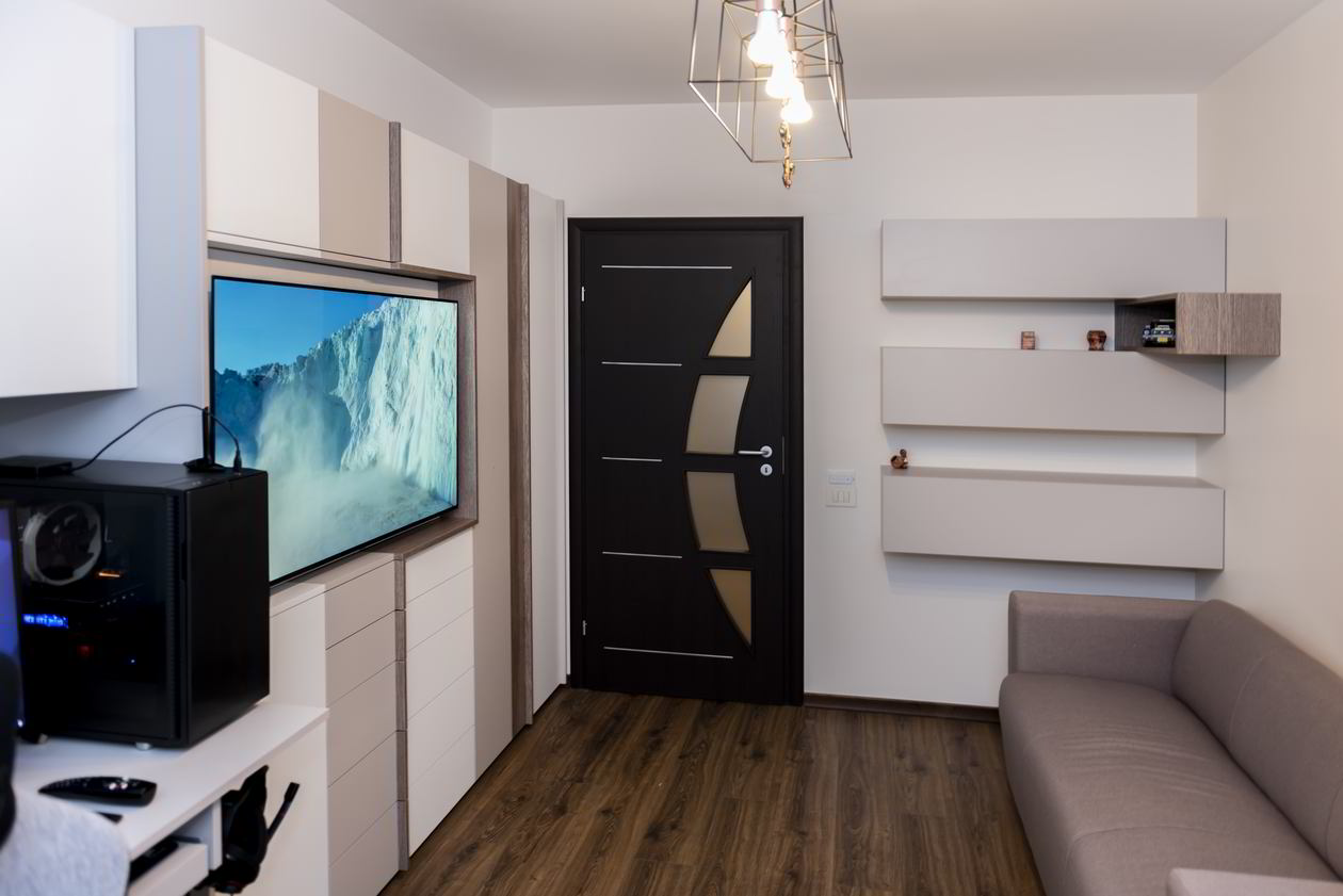 Proiect mobila Birou acasa, cu dulap, placare perete, comoda cu usi si sertare, birou, 13m², Realizat, 03 Septembrie 2019 COD.6362
