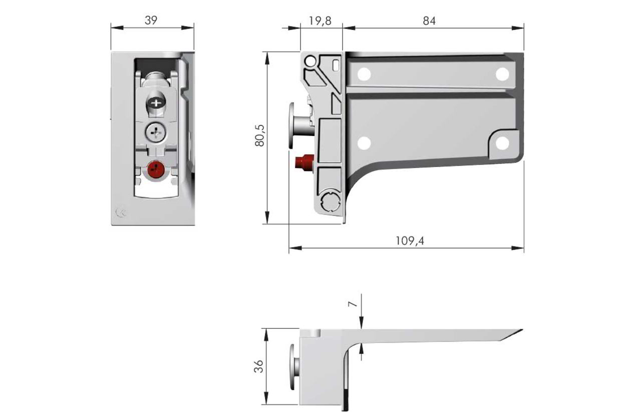 Kit suspendare corp LIB-HANG H7, pe stanga, cu capac mascator mare, sarcina 200kg COD.12192