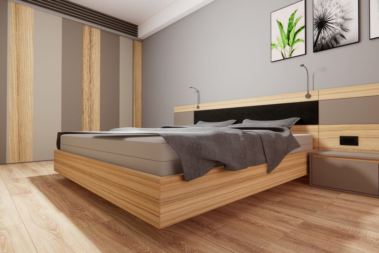 Proiect mobila Dormitor cu pat central, dressing, riflaje, 17m², realizat 20 Mai 2020 COD.9502