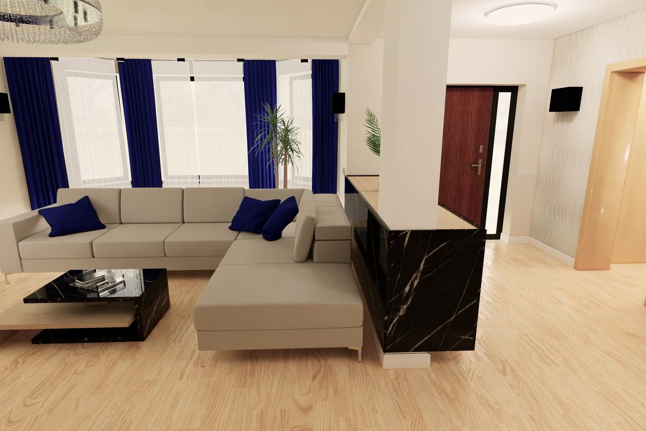 Proiect mobila Hol unit cu Living-Room, cu comoda cu usi, sistem inchidere cu usi batante, 6m², realizat 01 Septembrie 2020 COD.11438