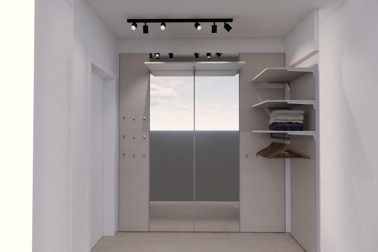 Proiect mobila Dressing-Room, pe trei pereti, 3m², 17 August 2021, Elaborat COD.13336