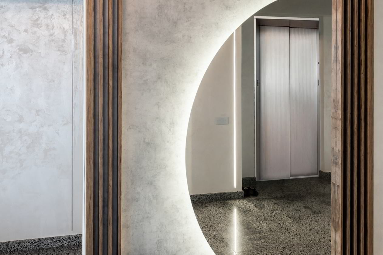 Proiect mobila Hol unit cu Living-Room si Bucataria, placare perete, riflaje, Realizat 30 Septembrie 2023 COD.18468