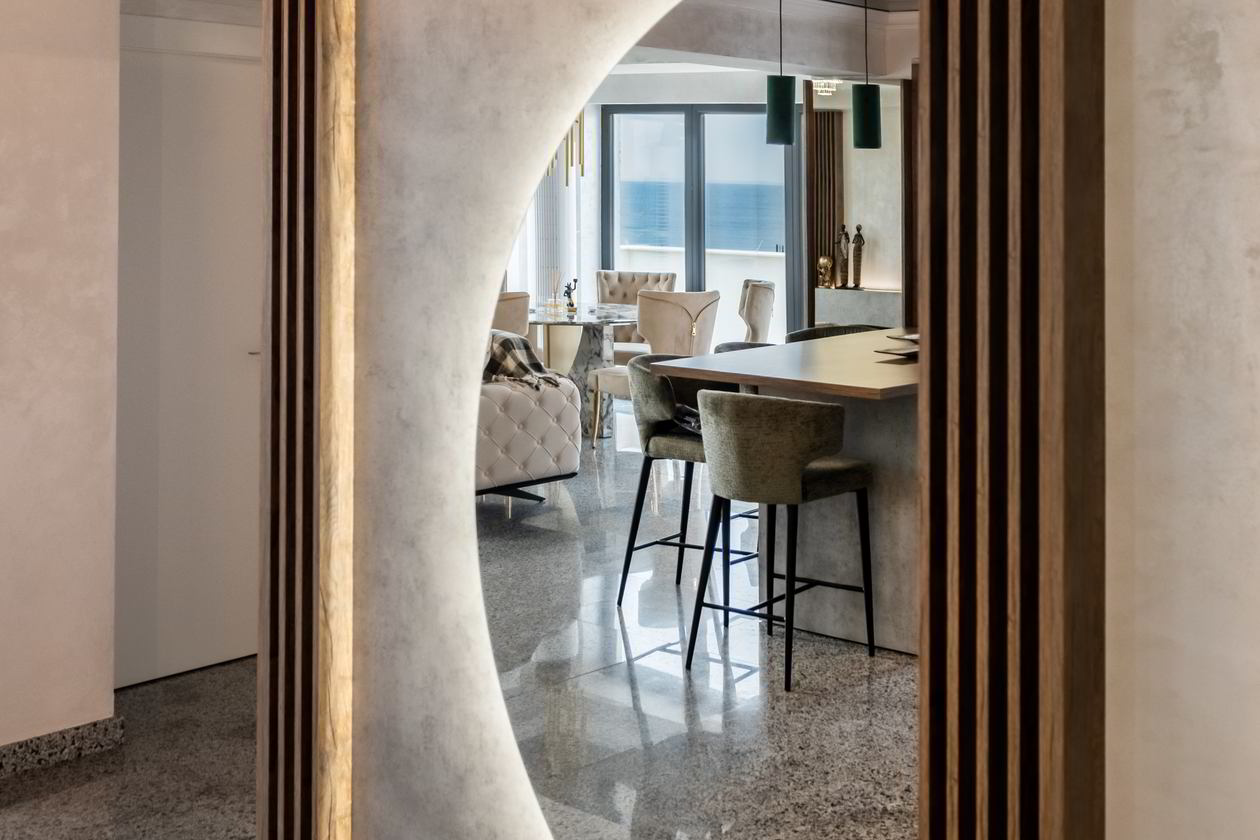 Proiect mobila Hol unit cu Living-Room si Bucataria, placare perete, riflaje, Realizat 30 Septembrie 2023 COD.18468