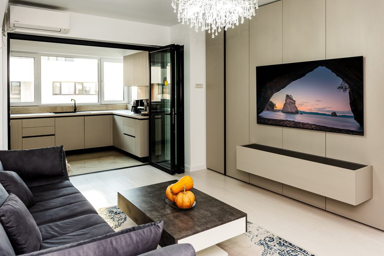 Mobila Living unit cu Bucatarie, unit cu Bucatarie si Hol, pe doi pereti Realizat 12 Octombrie 2023 COD.18510