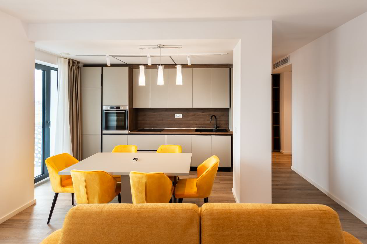 Mobila Bucatarie pe un perete, unita cu Living-Room, L 400 x H 240cm, Realizat 15 Aprilie 2024 COD.19735