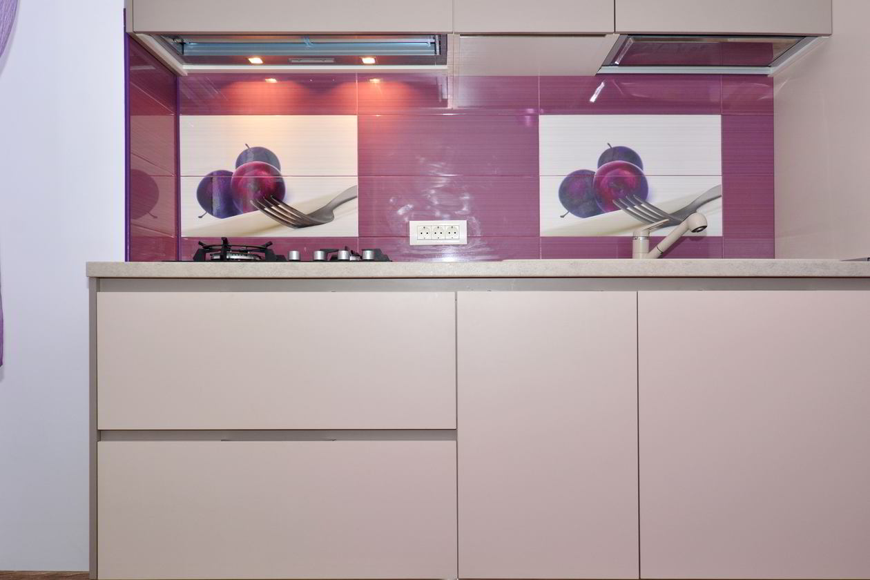 Proiect mobila Bucatarie pe un perete, fara manere, 11m², L 299 x H 232cm, realizat 27 Ianuarie 2016 COD.3555