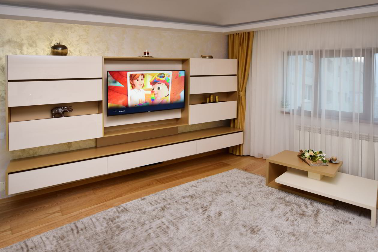 Proiect mobila Living pe un perete, suspenadat, 20m², realizat 09 Octombrie 2018 COD.4792