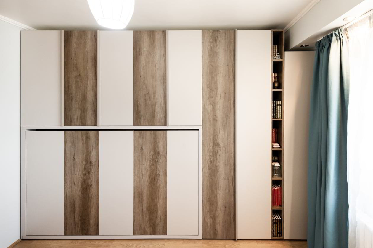 Proiect mobila Camera junior cu pat rabatabil orizontal, placare perete, 11m² — foto 5 din 7