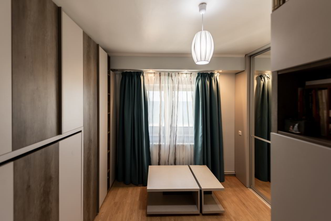 Proiect mobila Camera junior cu pat rabatabil orizontal, placare perete, 11m² — foto 1 din 7