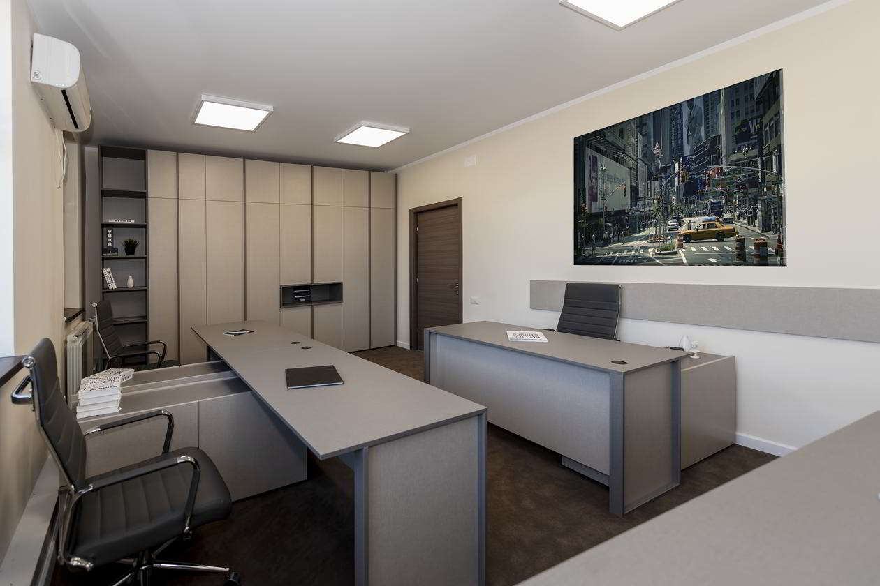 Proiect mobilare Birou operational, cu 4 posturi de lucru, 25 m², Realizat, 24 Mai 2019 COD.6100