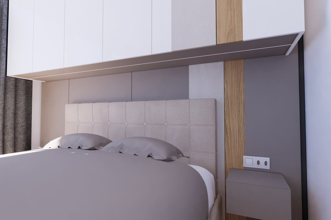 Proiect mobila Dormitor matrimonial, cu pat si dulap integrat, 11.6m², elaborat 04 Septembrie 2019 COD.6445